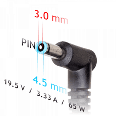 Akyga Avtomobilski napajalnik Akyga AK-ND-40 za prenosnik HP 19,5 V 3,33 A 65 W 4,5 x 3,0 mm + pin