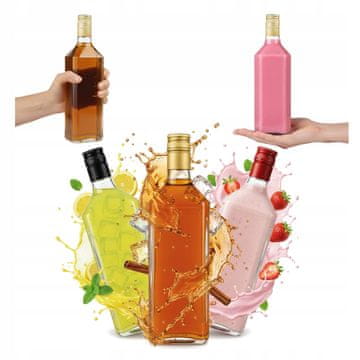 shumee 5x steklenic za viski in likerje 500 ml s pokrovčkom za alkoholno vino 0,5 l