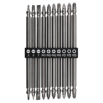 shumee Komplet dolgih dvostranskih nastavkov: SL3 /5/7, PH1 /2 /2 /3, PZ1/2/3 x 150 mm, 10 kosov.
