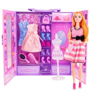 TOP GIFT TG71165 Punčka + Garderoba ZA punčke komplet garderobe + oblačil in obutve darilni dodatki