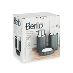 Berilo Komplet dodatkov 3 v 1 antracitne barve: posodica za milo, dozirnik, držalo za zobno ščetko