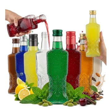 shumee 10X ukrajinskih steklenic 200 ml Steklenice za likerje, vino, alkohol, sirup, sok 10 kosov