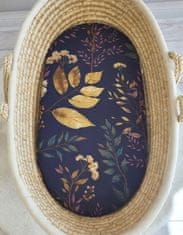 MY SWEET BABY Bombažna rjuha za voziček Moses košara Boho gondola 75x35 cm - floristična mornarsko modra