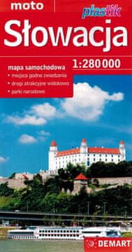 shumee Slovaška 1:280.000. Plastificiran cestni in turistični zemljevid. Izdaja 2023/2024. Demart