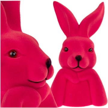 TOP GIFT TG76817-4 Žametni zajček, velikonočni zajček, kosmat zajec, okras za osrednji okras 27 cm