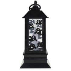 TOP GIFT LED sveča, črna, z vzorcem duha, dekoracija za noč čarovnic, posnema plamen, visoka 20 cm