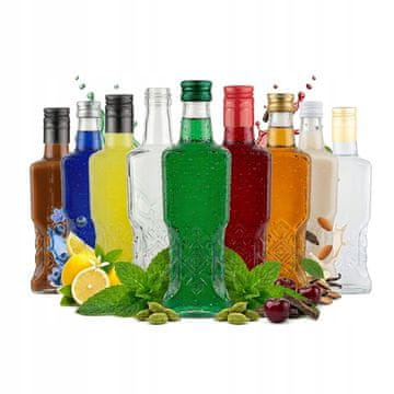shumee 50x Ukrajinska steklenica 200ML + pokrovček Steklenice za likerje, vino, alkohol 50 kosov