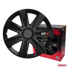 AMIO Komplet 4-delnih pokrovov za avtomobilske pnevmatike GTX, karbonsko črne barve, 16" palca