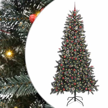 Vidaxl Umestno božično drevo Zelena 240 cm PVC, plastika in jeklo