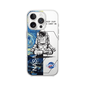 shumee Ovitek za iPhone 14 Pro, prozoren, fleksibilen silikonski ovitek, Keep Calm in Cosmos