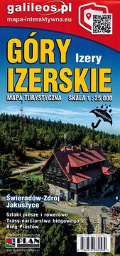 shumee Jizerske gore "Izery" 1:25.000. Plastificiran turistični zemljevid. Izdaja 2025. Galileos