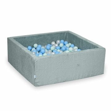 shumee Suhi bazen 110x110x40 Corduroy Light mint 600 kroglic: biserna, svetla meta, svetlo modra