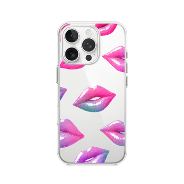 shumee Ovitek za iPhone 15 Pro, prozoren, silikonski Flexi, hologramski robovi