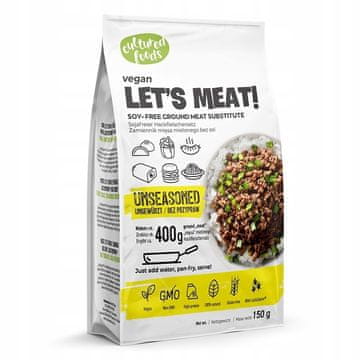 shumee Let's Meat! Nadomestek za meso rastlinskega izvora - kultivirana živila brez začimb 150 g