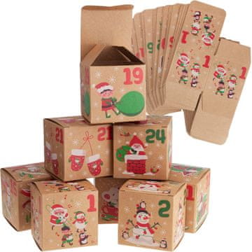TOP GIFT TG76370 Škatle za adventni koledar Adventne počitnice Naredi sam, ročno izdelane, prazne