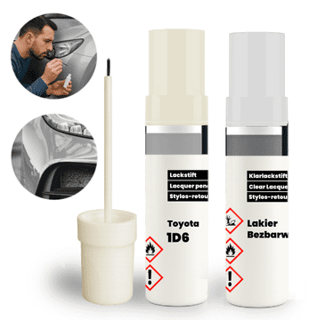 shumee Toyota 1D6 Touch-Up 2-v-1 - Komplet za popravilo prask in odkruškov | osnovna + prozorna