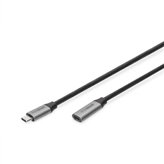 Digitus Digitus | USB podaljšek | Ženski | 24-pinski USB-C | Moški | Črn | 24-pinski USB-C | 1 m