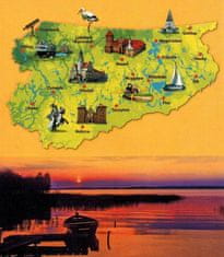Compass Varmija in Mazury. Plastificiran zemljevid turističnih znamenitosti. Izdaja 2025. Kompas