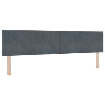 Vidaxl LED glava postelje Temno siva 200 cm Žamet