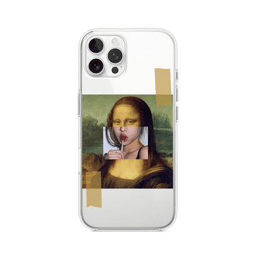 shumee Ovitek za iPhone 12 Pro, prozoren, fleksibilen silikonski ovitek, Mona Lisa z liziko