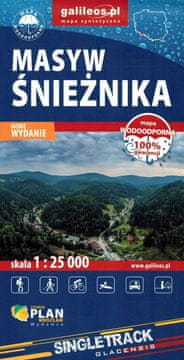 shumee Masiv Śnieżnik, Złote in Bialskie gore 1:25.000. Vodotesen turistični zemljevid. Galilej