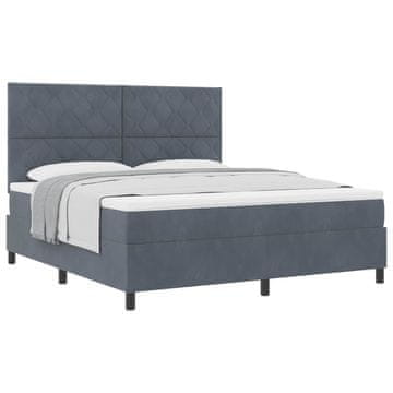 Vidaxl Postelja z vzmetnico z vzmetnico Temno siva 180 x 200 cm Žamet