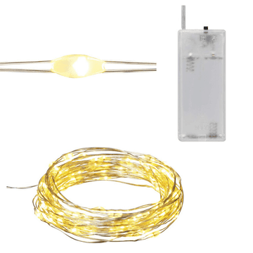 TOP GIFT TG66254-2 Lučke za božično drevo, ON žica, 40 LED mikro girlandnih lučk, toplo bela, AA