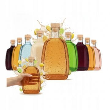 BE Komplet 10 stekleničk Asteria 250 ml s pluto za alkoholne tinkture
