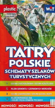 shumee Poljske Tatre. Zemljevidi pohodniških poti, označeni s folijo. Panoramski razgledi. WiT
