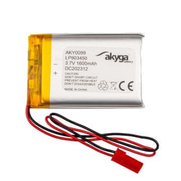 Akyga Li-Po baterija LP903450 Akyga AKY0099 3,7 V / 1600 mAh PCM JST 2-pinski konektor 150 mm