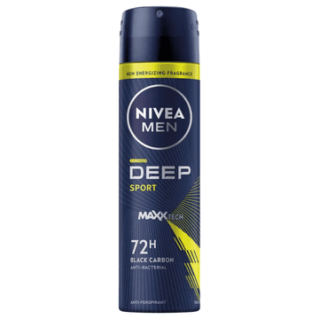 Nivea Nivea Men Deep Sport MaxxTech 72H Black Carbon antiperspirant v spreju za moške 150 ml
