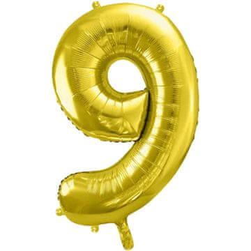 TOP GIFT TG48096-9-G balon s številko 106 cm "9" zlat rojstnodnevna številka velik helijev zrak