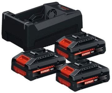 shumee Komplet za polnjenje akumulatorjev Bosch 18V 4,0Ah expert, 3 kosi + POLNILEC GAL12V/18