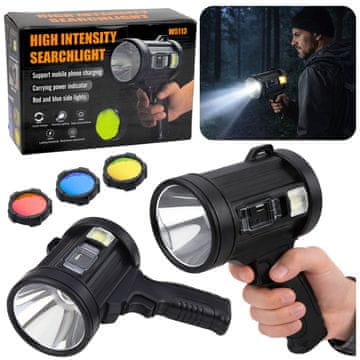 shumee LED solarna svetilka s 6 načini delovanja, prenosna baterija, zamenljivi filtri, 23 cm