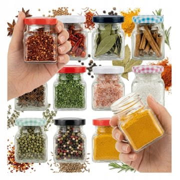 shumee 50X Kozarci 120ML ZA Začimbe, Marmelado, Darilo, Med, Sveče, Naredi sam + Pokrov FI 53