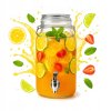 shumee 4-litrski stekleni kozarec s pipo za limonado, sok, vodo, dozirnik vode, žar