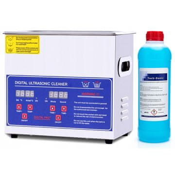 shumee 3,2-litrski ultrazvočni čistilec z grelcem in zaslonom PS-20A + 1 l tekočine TechSonic