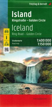 shumee Islandija 1:400.000. Cestni in turistični zemljevid. Objavljeno 2025. Freytag & Berndt