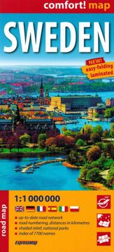 shumee Švedska 1:1.000.000. Laminiran cestni in turistični zemljevid. Izdaja 2024. ExpressMap