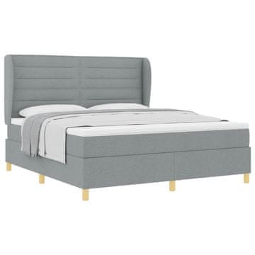 Vidaxl Postelja z vzmetnico z vzmetnico Svetlo siva 200 x 180 cm blago