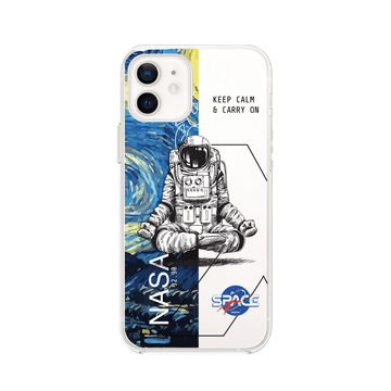 shumee Ovitek za iPhone 12 Mini, prozoren, fleksibilen silikonski ovitek, Keep Calm in Cosmos