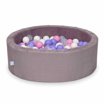 shumee Suhi bazen 90x30 Corduroy Lavender 200 kroglic: prozorna, bela, pudrasto roza, heather