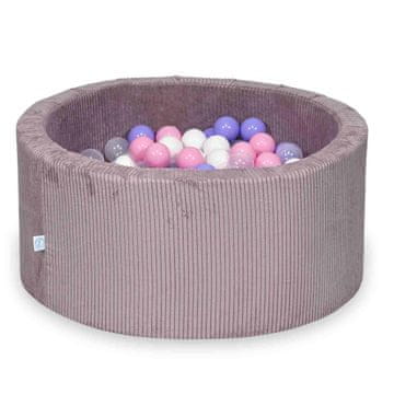 shumee Suhi bazen 90x40 Corduroy Lavender 300 kroglic: prozorna, bela, pudrasto roza, heather