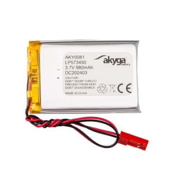 Akyga Li-Po baterija LP573450 Akyga AKY0081 3,7 V / 980 mAh PCM JST 2-pinski konektor 150 mm