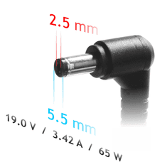 Akyga Avtomobilski napajalnik Akyga AK-ND-31 za prenosnik HP Asus 19V 3,42A 65W 5,5 x 2,5 mm