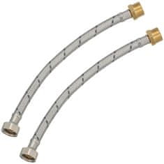 shumee Fleksibilen konektor 1/2” ženski-moški pleteni jekleni konektor 30 CM komplet 2 kosov