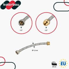 shumee Fleksibilen konektor 1/2” ženski-moški pleteni jekleni konektor 20 CM komplet 2 kosov