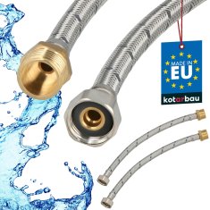 shumee Fleksibilen konektor 1/2” ženski-moški pleteni jekleni konektor 30 CM komplet 2 kosov