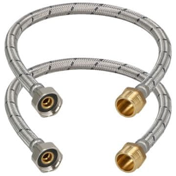 shumee Fleksibilni konektor 1/2” ženski-moški pleteni jekleni konektor 50 CM komplet 2 kosov