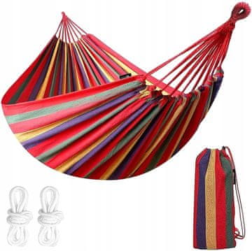 TOP GIFT Vrtna viseča mreža UU29 za 2 osebi, gugalnica, prevleka za ležalnik 200x160 cm + vrvi